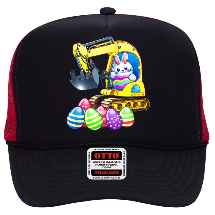 Eggs Cavator Easter Bunny Rabbit Excavator High Crown Mesh Trucker Hat