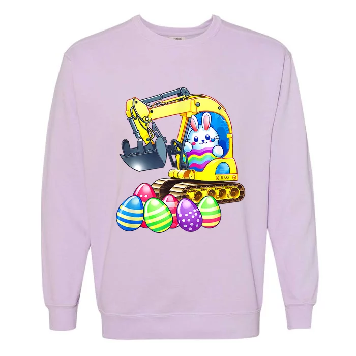 Eggs Cavator Easter Bunny Rabbit Excavator Garment-Dyed Sweatshirt