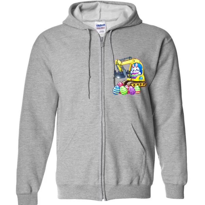 Eggs Cavator Easter Bunny Rabbit Excavator Full Zip Hoodie