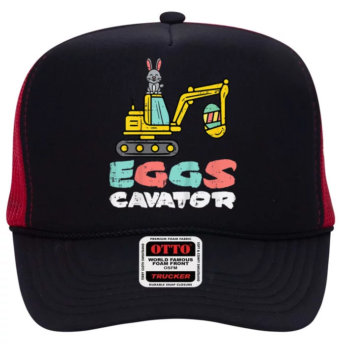 Eggs Cavator Easter Bunny Excavator Cute High Crown Mesh Trucker Hat