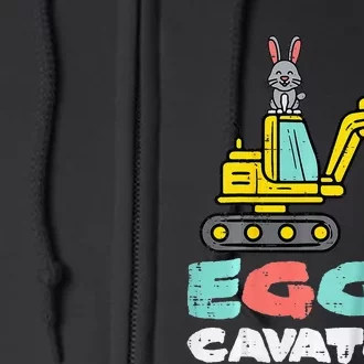 Eggs Cavator Easter Bunny Excavator Cute retro Full Zip Hoodie