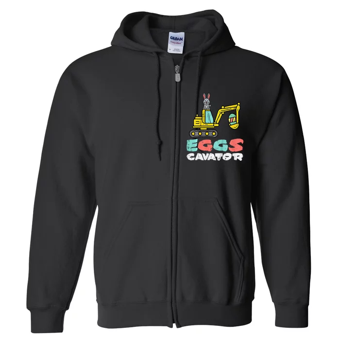 Eggs Cavator Easter Bunny Excavator Cute retro Full Zip Hoodie