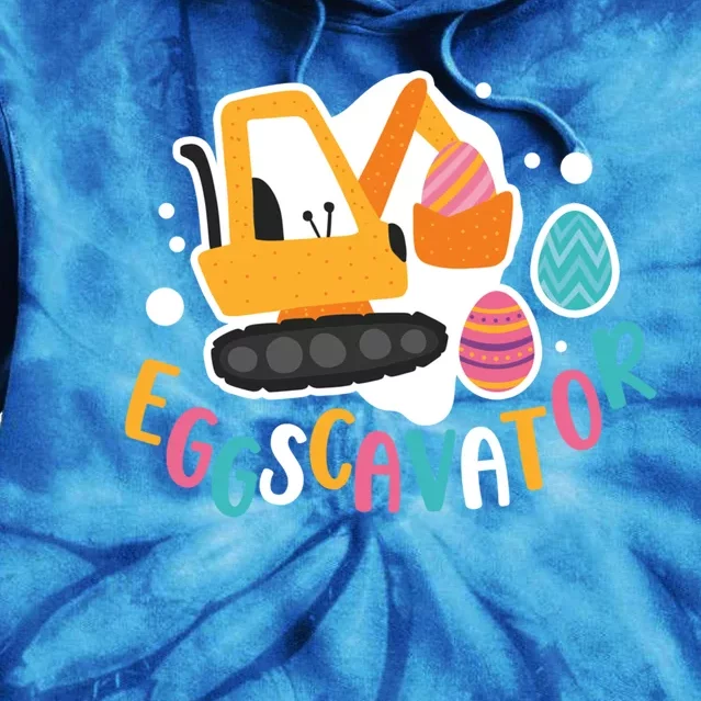 Eggscavator Construction Excavator Easter Egg Hunter Gift Tie Dye Hoodie