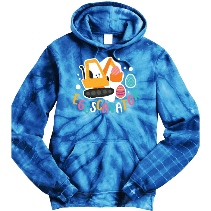 Eggscavator Construction Excavator Easter Egg Hunter Gift Tie Dye Hoodie