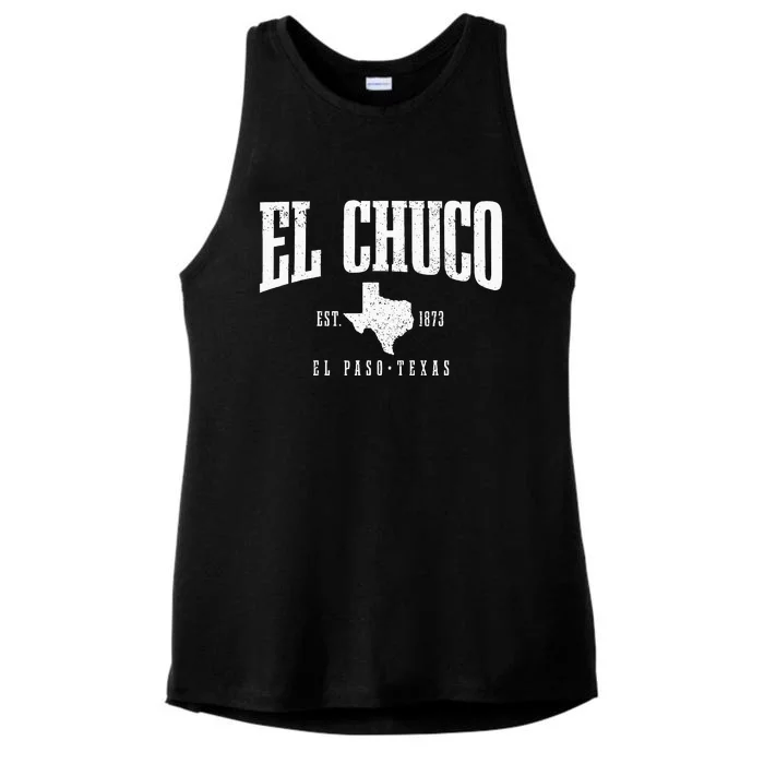 El Chuco El Paso Texas Pride Vintage Est 1873 Ladies Tri-Blend Wicking Tank