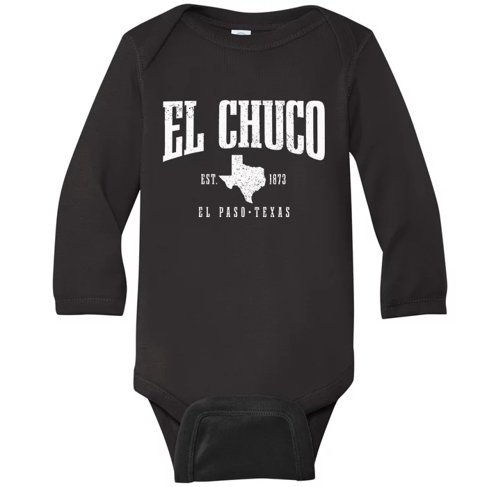 El Chuco El Paso Texas Pride Vintage Est 1873 Baby Long Sleeve Bodysuit