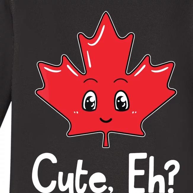 Eh Canadian Flag Maple Leaf Funny Canada Souvenir Tourist Baby Long Sleeve Bodysuit