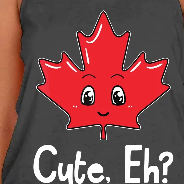 Eh Canadian Flag Maple Leaf Funny Canada Souvenir Tourist Women's Knotted Racerback Tank