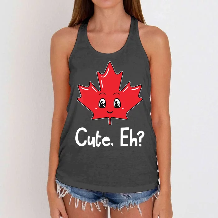 Eh Canadian Flag Maple Leaf Funny Canada Souvenir Tourist Women's Knotted Racerback Tank