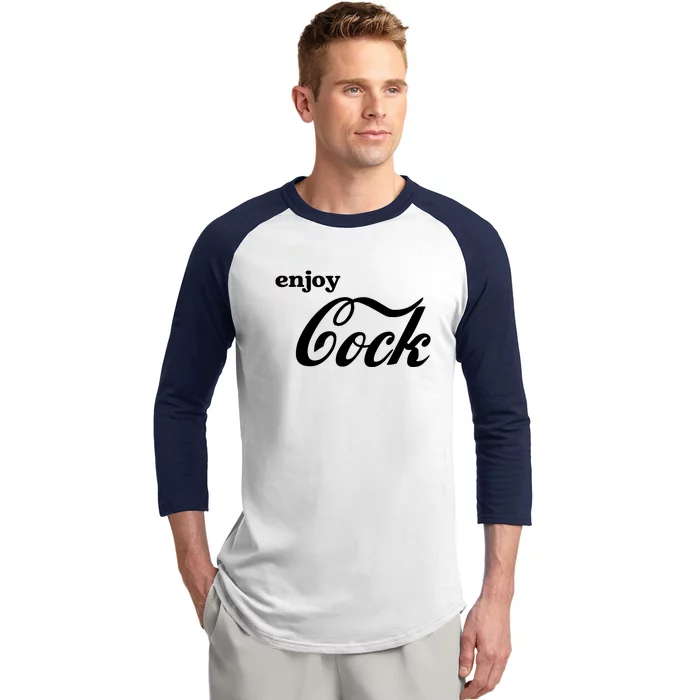 Enjoy Cock Funny Parody Logo Baseball Sleeve Shirt