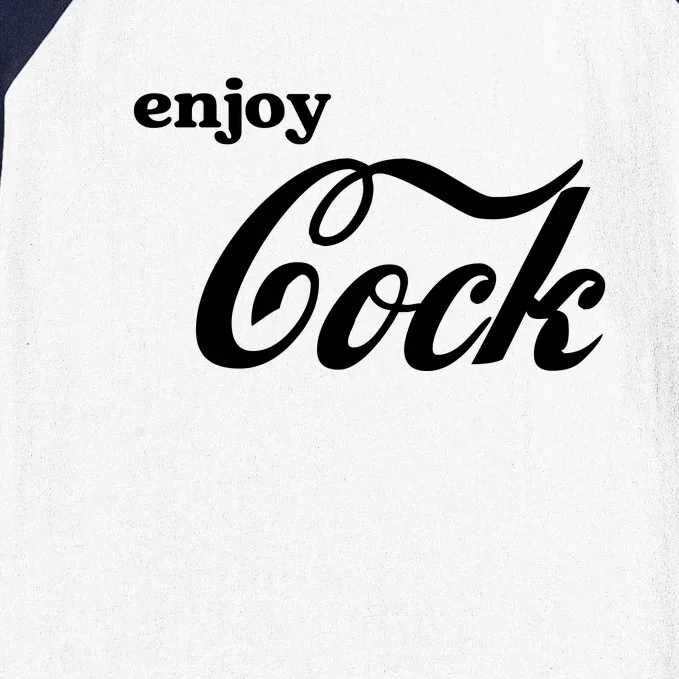 Enjoy Cock Funny Parody Logo Baseball Sleeve Shirt