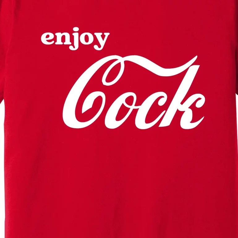 Enjoy Cock Funny Parody Logo Premium T-Shirt