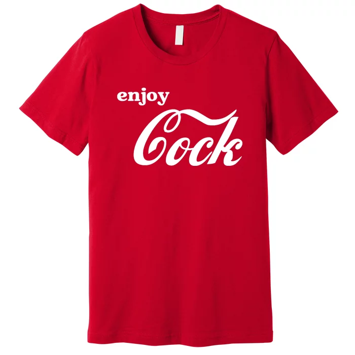 Enjoy Cock Funny Parody Logo Premium T-Shirt