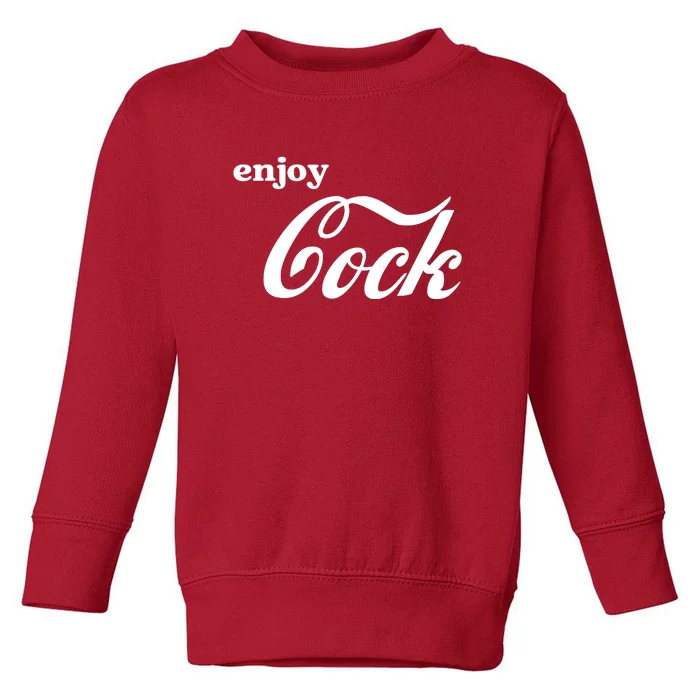 Enjoy Cock Funny Parody Logo Toddler Sweatshirt