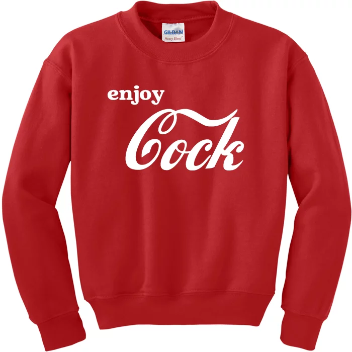 Enjoy Cock Funny Parody Logo Kids Sweatshirt