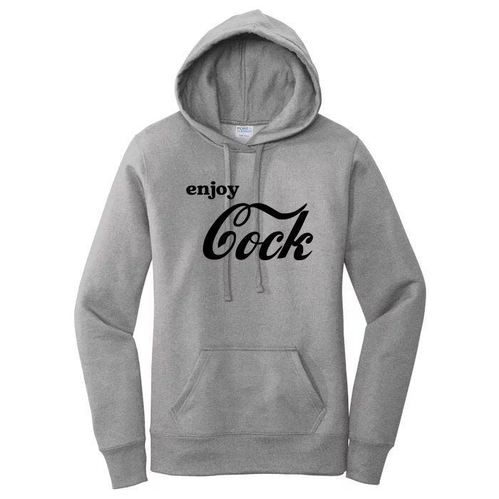 Enjoy Cock Funny Parody Logo Women's Pullover Hoodie