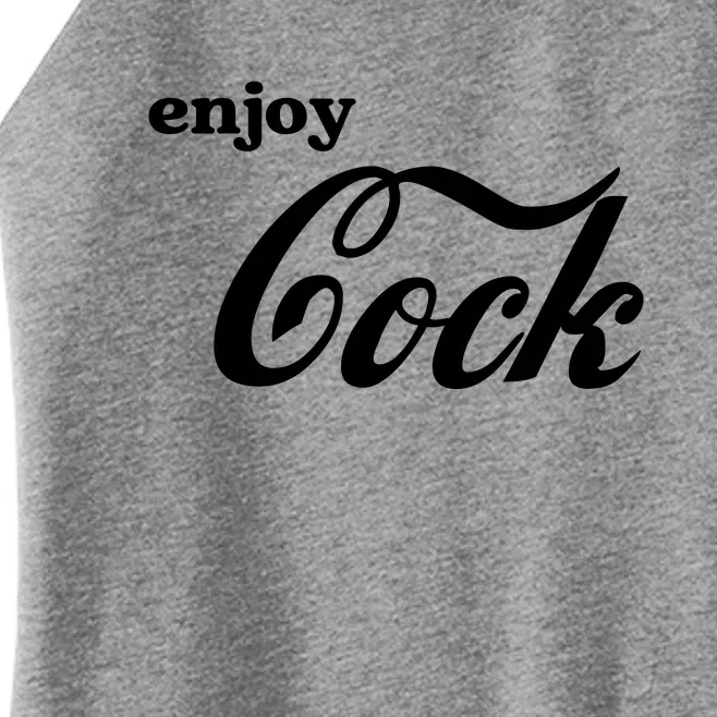 Enjoy Cock Funny Parody Logo Women’s Perfect Tri Rocker Tank