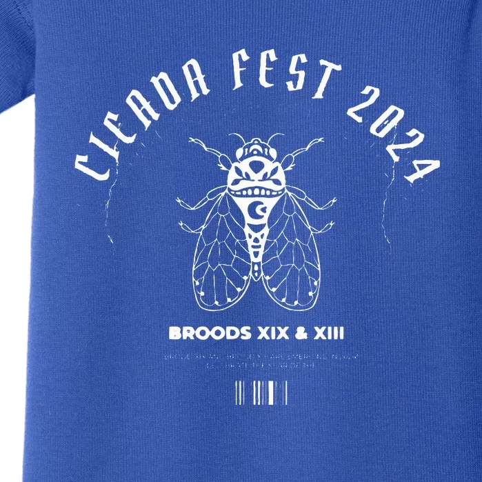 Entomology Cicada Fest 2024 Broods XIX XIII Cicada Lover Baby Bodysuit