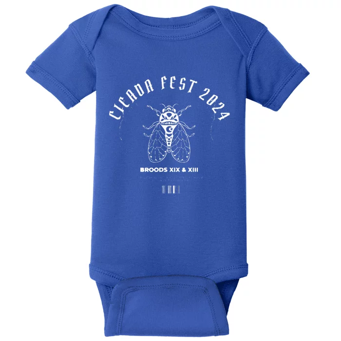 Entomology Cicada Fest 2024 Broods XIX XIII Cicada Lover Baby Bodysuit