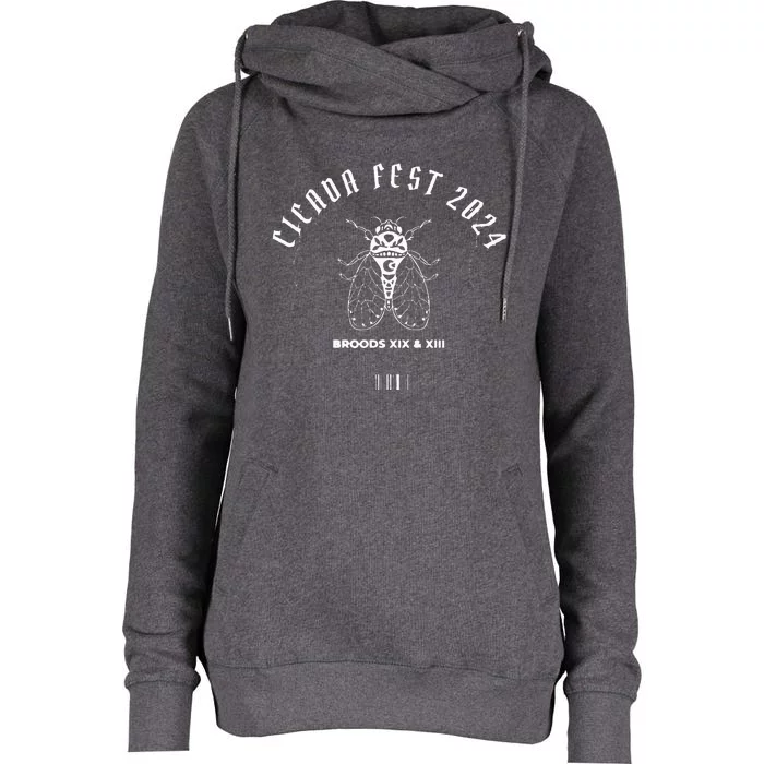 Entomology Cicada Fest 2024 Broods XIX XIII Cicada Lover Womens Funnel Neck Pullover Hood