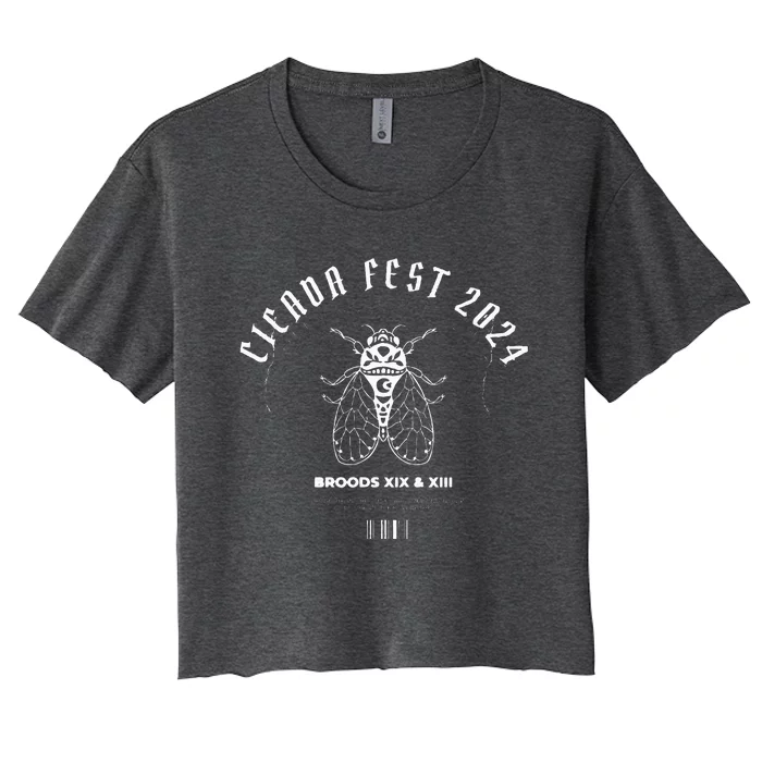 Entomology Cicada Fest 2024 Broods XIX XIII Cicada Lover Women's Crop Top Tee