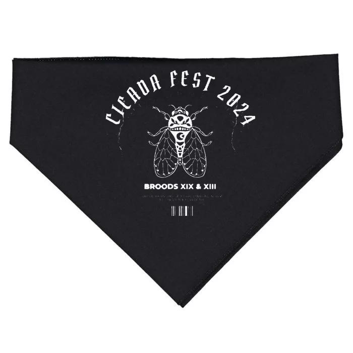 Entomology Cicada Fest 2024 Broods Xix Xiii Cicada Lover USA-Made Doggie Bandana