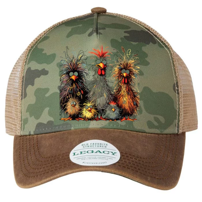 Eagerlys Colorful Funny Chicken Art Crazy Chicken Family Legacy Tie Dye Trucker Hat