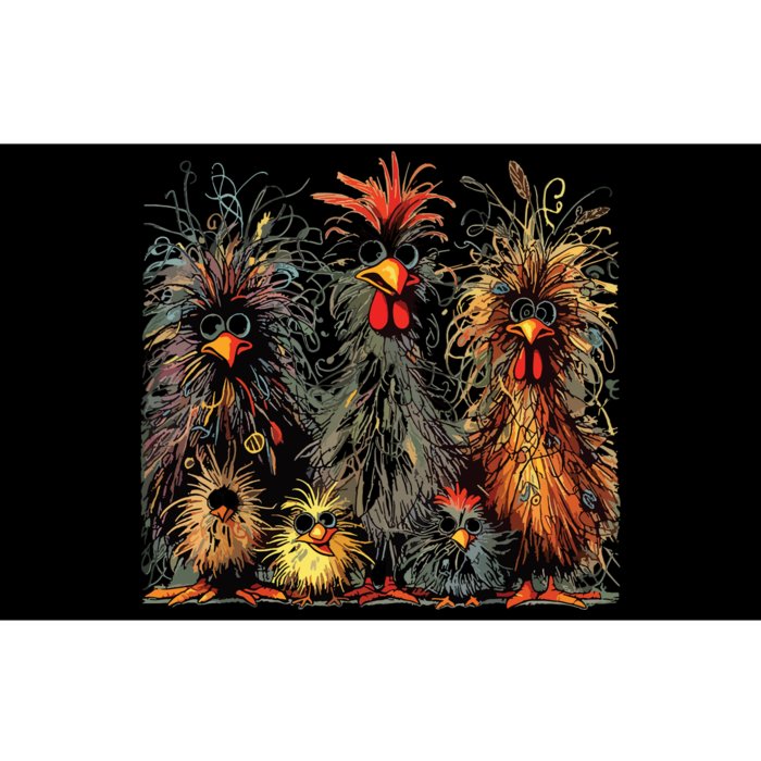 Eagerlys Colorful Funny Chicken Art Crazy Chicken Family Bumper Sticker