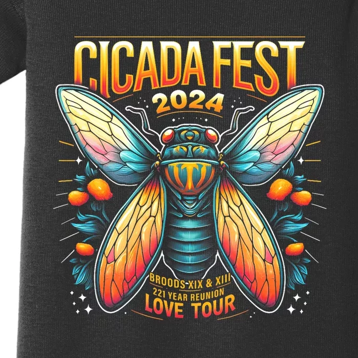 Entomology Cicada Fest 2024 Broods Xix & Xiii Love Baby Bodysuit