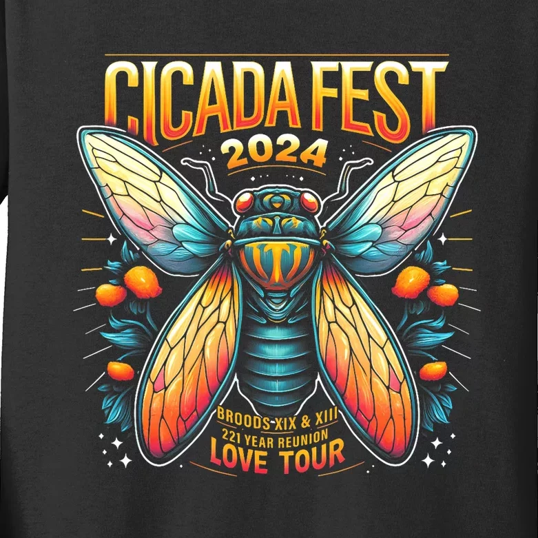 Entomology Cicada Fest 2024 Broods Xix & Xiii Love Kids Long Sleeve Shirt