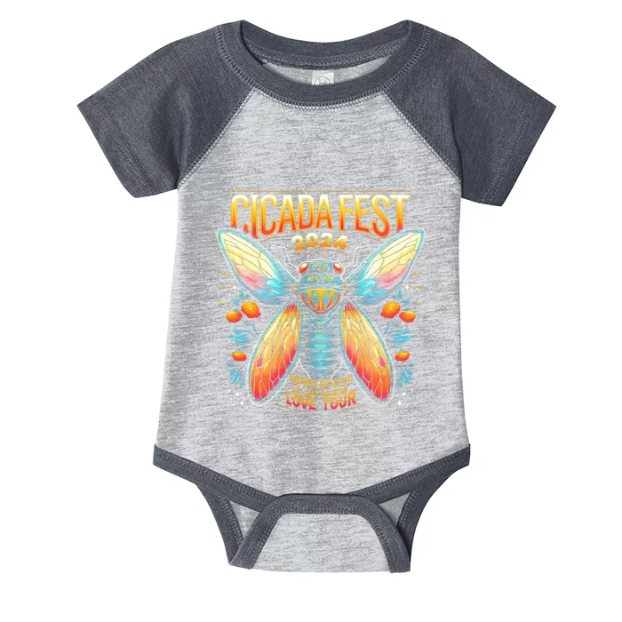 Entomology Cicada Fest 2024 Broods Xix & Xiii Love Infant Baby Jersey Bodysuit