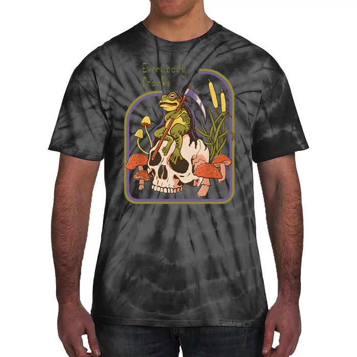 Everybody Croaks Frog Skull Mushroom Everybody Croak Tie-Dye T-Shirt