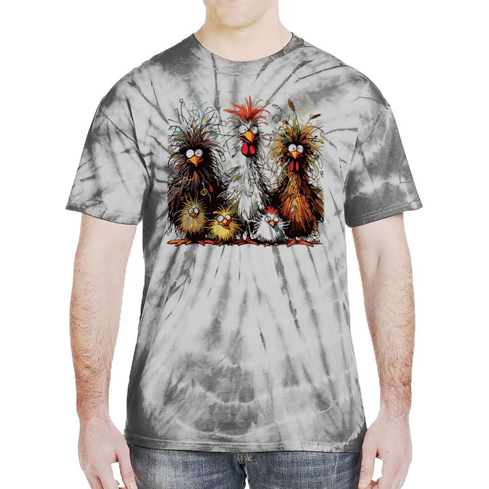 Eagerlys Colorful Funny Chicken Art Tie-Dye T-Shirt