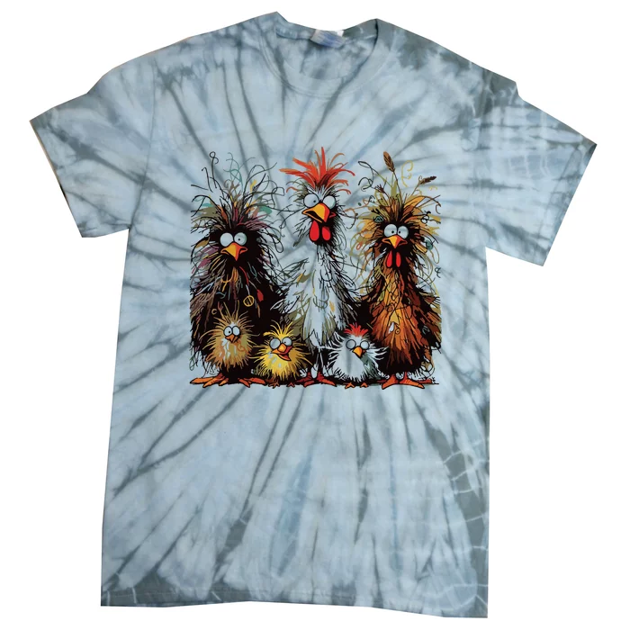 Eagerlys Colorful Funny Chicken Art Tie-Dye T-Shirt