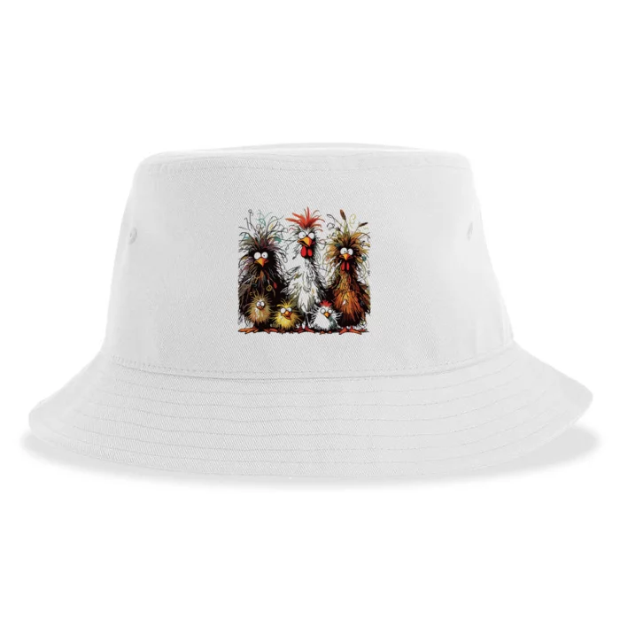 Eagerlys Colorful Funny Chicken Art Sustainable Bucket Hat