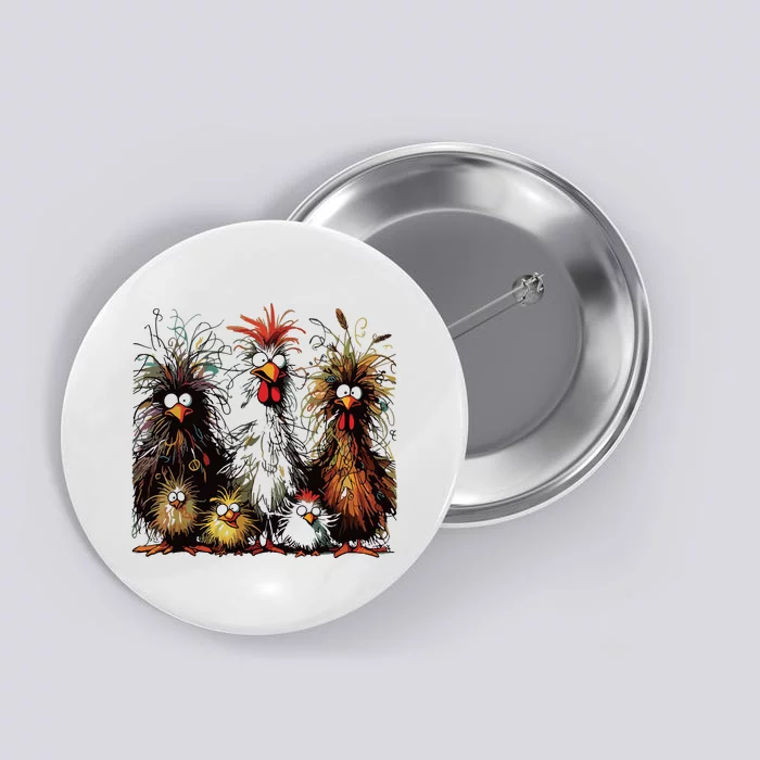 Eagerlys Colorful Funny Chicken Art Button