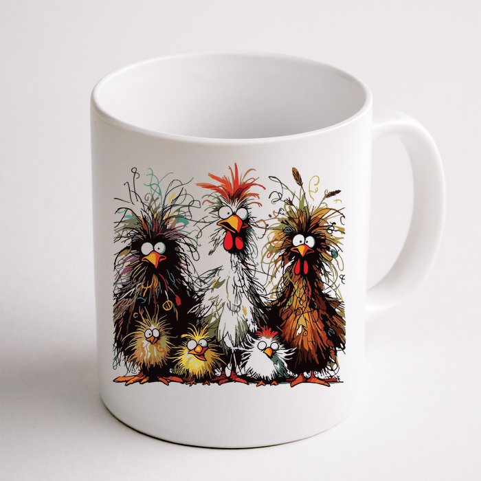 Eagerlys Colorful Funny Chicken Art Front & Back Coffee Mug