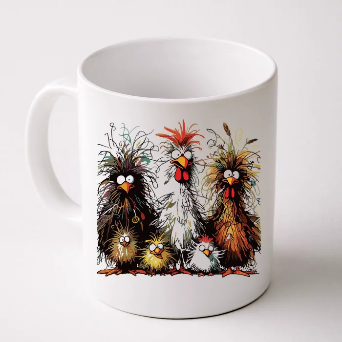 Eagerlys Colorful Funny Chicken Art Front & Back Coffee Mug