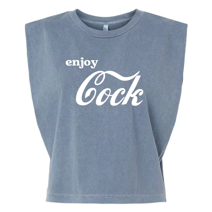 Enjoy Cock Funny Parody Logo Gift Garment-Dyed Women's Muscle Tee