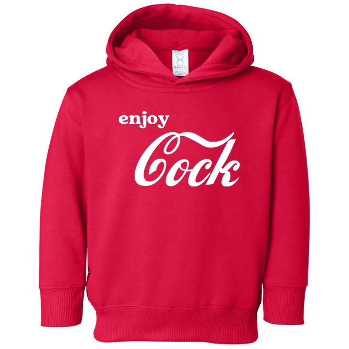 Enjoy Cock Funny Parody Logo Gift Toddler Hoodie