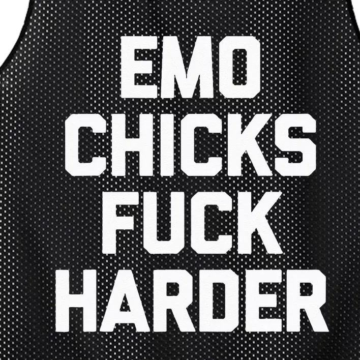 Emo Chicks Fuck Harder Funny Saying Sarcastic Music Emo Mesh Reversible Basketball Jersey Tank