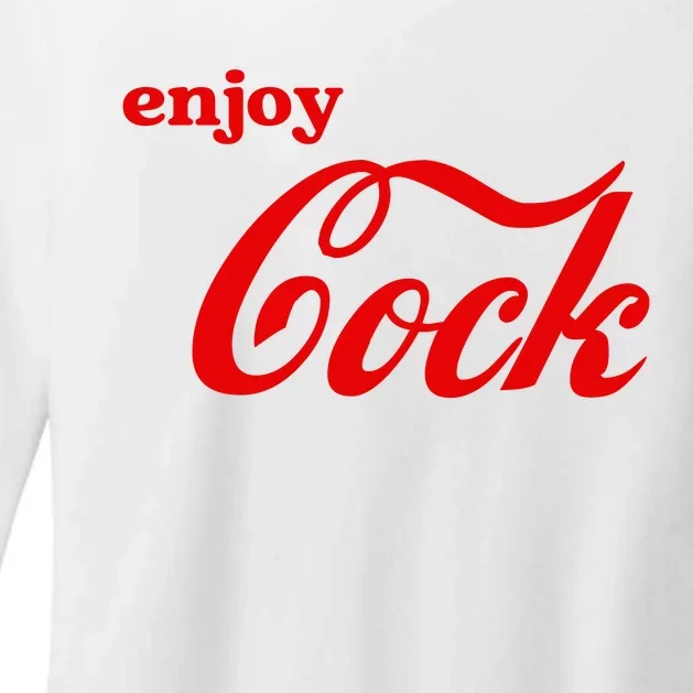 Enjoy Cock Funny Parody Logo Gift Womens CVC Long Sleeve Shirt