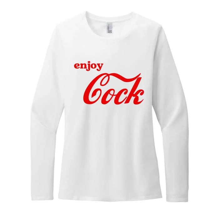 Enjoy Cock Funny Parody Logo Gift Womens CVC Long Sleeve Shirt