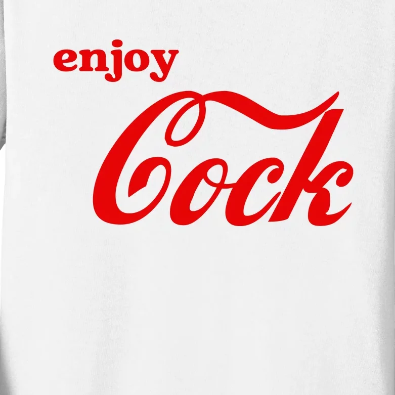 Enjoy Cock Funny Parody Logo Gift Kids Long Sleeve Shirt