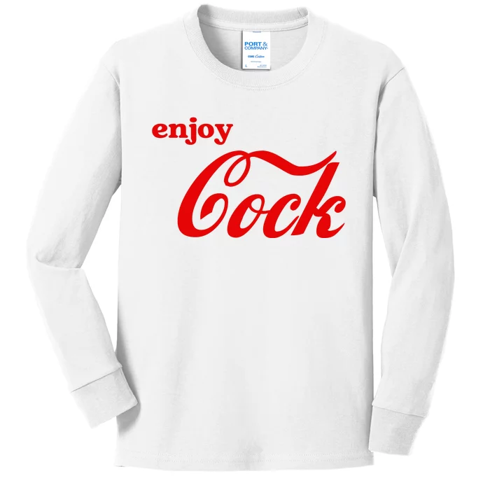 Enjoy Cock Funny Parody Logo Gift Kids Long Sleeve Shirt