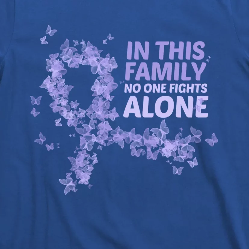 Esophageal Cancer Family Support Gift No One Fights Alone Gift T-Shirt