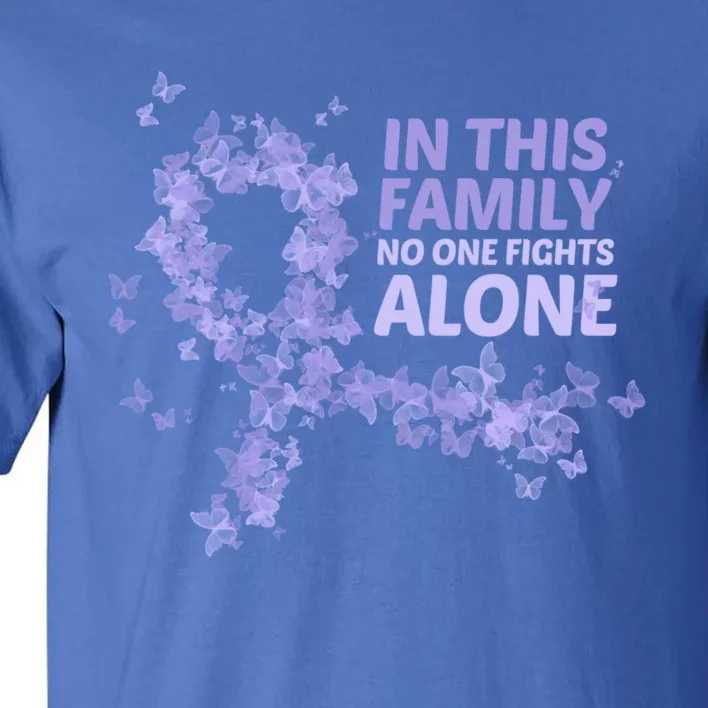 Esophageal Cancer Family Support Gift No One Fights Alone Gift Tall T-Shirt