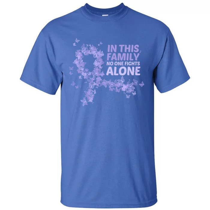 Esophageal Cancer Family Support Gift No One Fights Alone Gift Tall T-Shirt