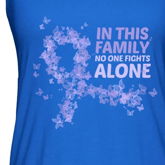 Esophageal Cancer Family Support Gift No One Fights Alone Gift Ladies Essential Flowy Tank