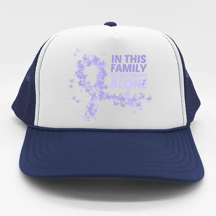 Esophageal Cancer Family Support Gift No One Fights Alone Gift Trucker Hat